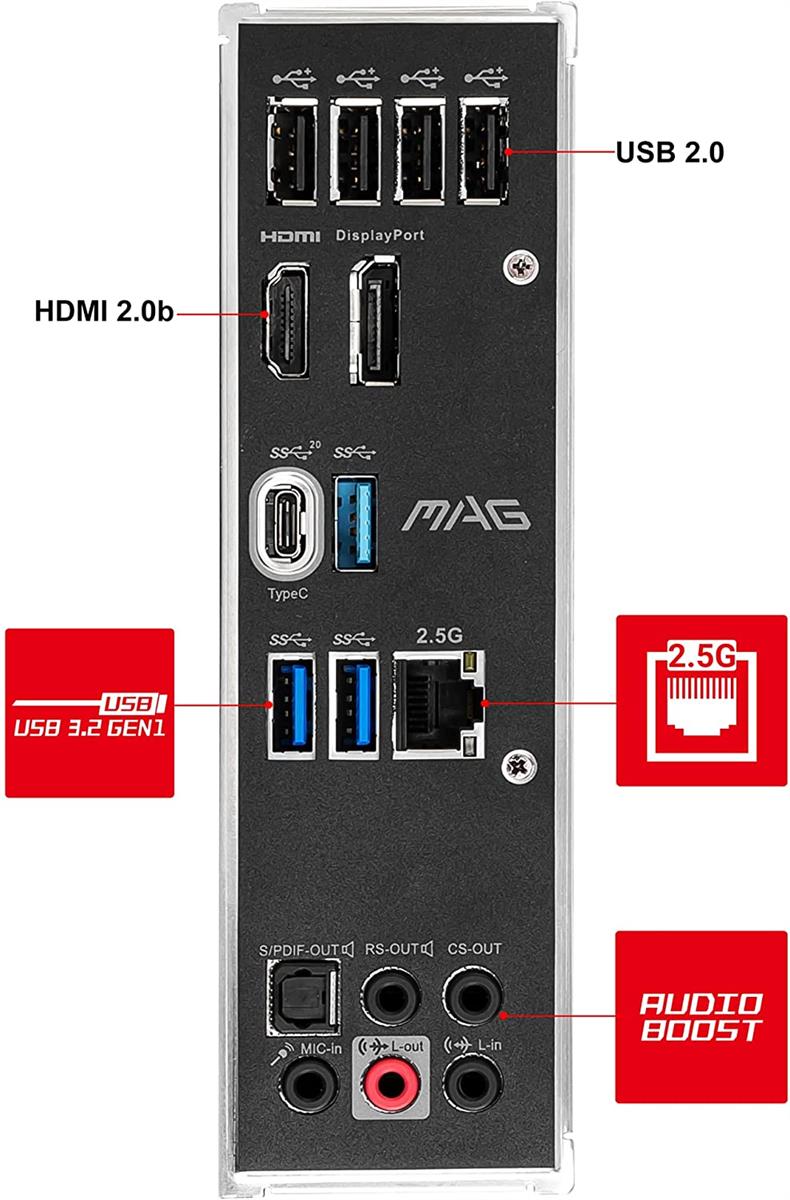 MSI Motherboard B560m MAG Mortar Used with box MSI Motherboard B560m MAG Mortar Used with box